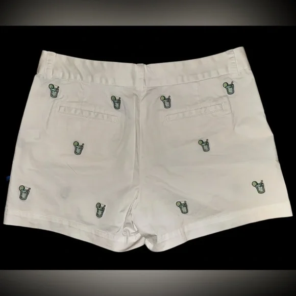 *NWT* Vineyard Vines White Shorts with Green Margarita Embroidery Sz. 8 - Picture 2 of 4